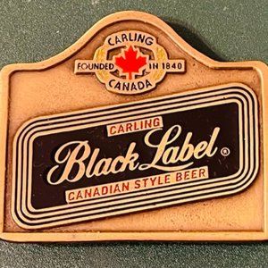 Vintage Carling Black Label Canadian Beer Brass Belt Buckle